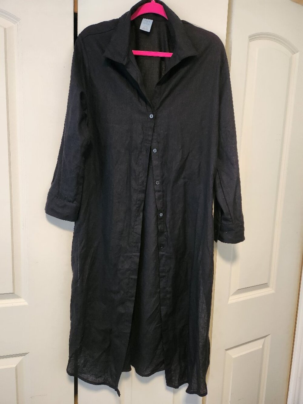 Shade & Shore Black Long Button-Front Tunic – Size XS – New